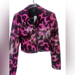 Nasty Gal Premium Western Sequin Trucker Jacket